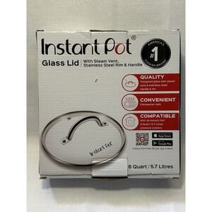 Instant Pot Glass Lid Stream Vent Stainless Steel Rim 6 Quart Cookers NEW IN BOX